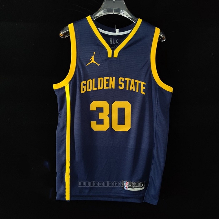 Camiseta Golden State Warriors Stephen Curry #30 Statement 2022-23 Azul